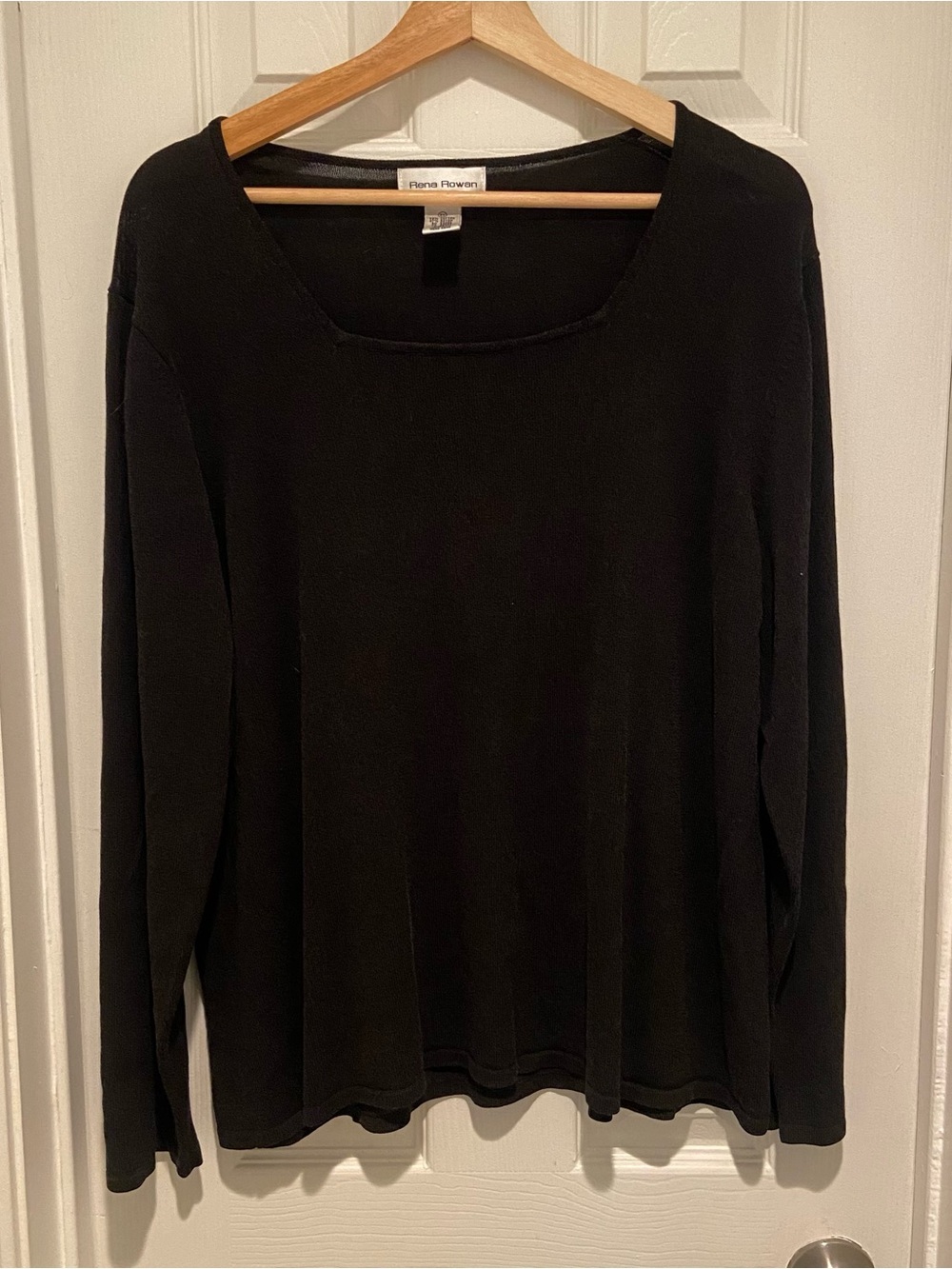 Rena Rowan Square Neck Black Top